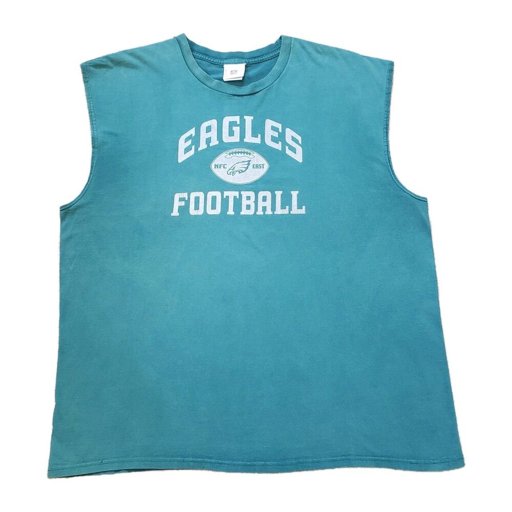 Vintage Y2K Philadelphia Eagles Football Sz 2XL-3XL Mens Faded Green Tank Top